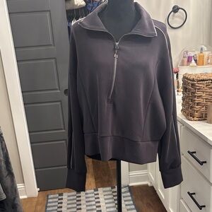 Women's Black Quarter-Zip Sweatshirt